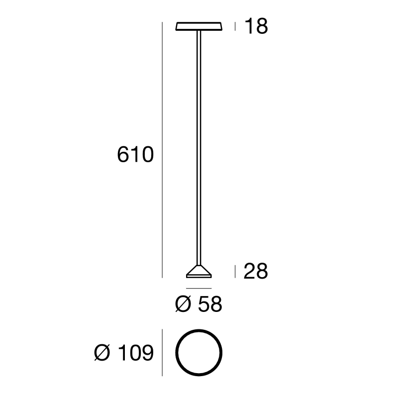 Słupek ogrodowy PISTILLO 3000K 61cm 8945