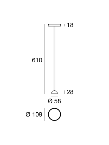 Słupek ogrodowy PISTILLO 3000K 61cm 8945
