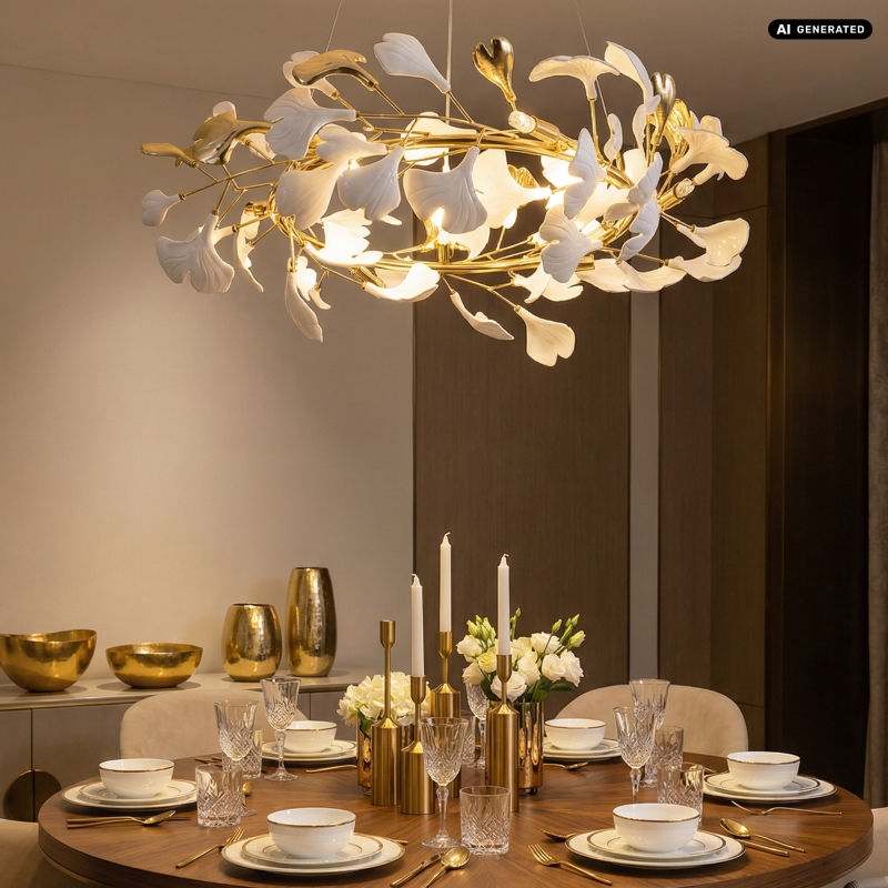 Lampa wisząca LEAF MD2858-6AS-G