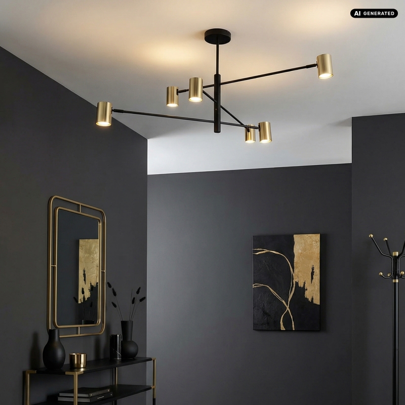 Lampa sufitowa PEDRO PEN4104-6GD+BK