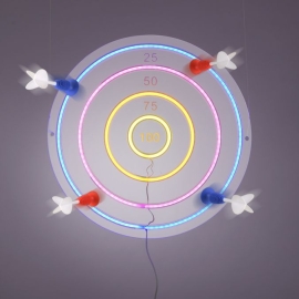 Kinkiet NEON tarcza do rzutek RGB