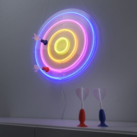Kinkiet NEON tarcza do rzutek RGB