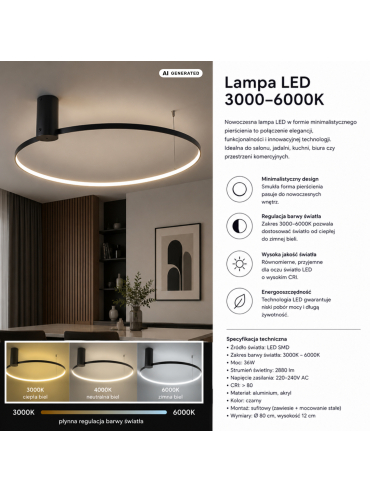 Lampa sufitowa HORIK 89429-60BK