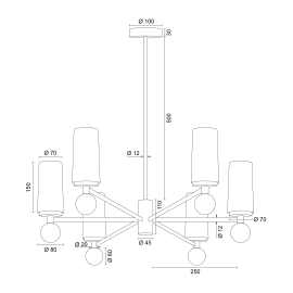 Żyrandol LOTUS 12101
