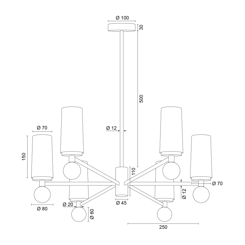 Żyrandol LOTUS 12101