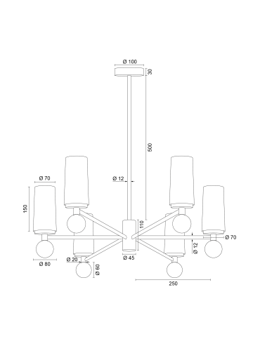 Żyrandol LOTUS 12101