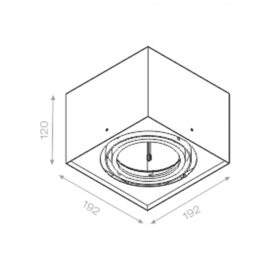 Spot SQUARES 111x1 Phase-Control natynkowy czarny mat 40711-0000-T8-PH-02