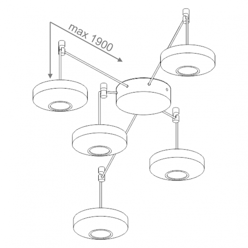 Lampa wisząca AQLED SPIDER mat 40382-M930-S3-PH-02