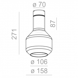 Lampa sufitowa  MODERN GLASS Barrel SP E27 Phase-Control natynkowy czarny struktura 40448-0000-U8-PH-12