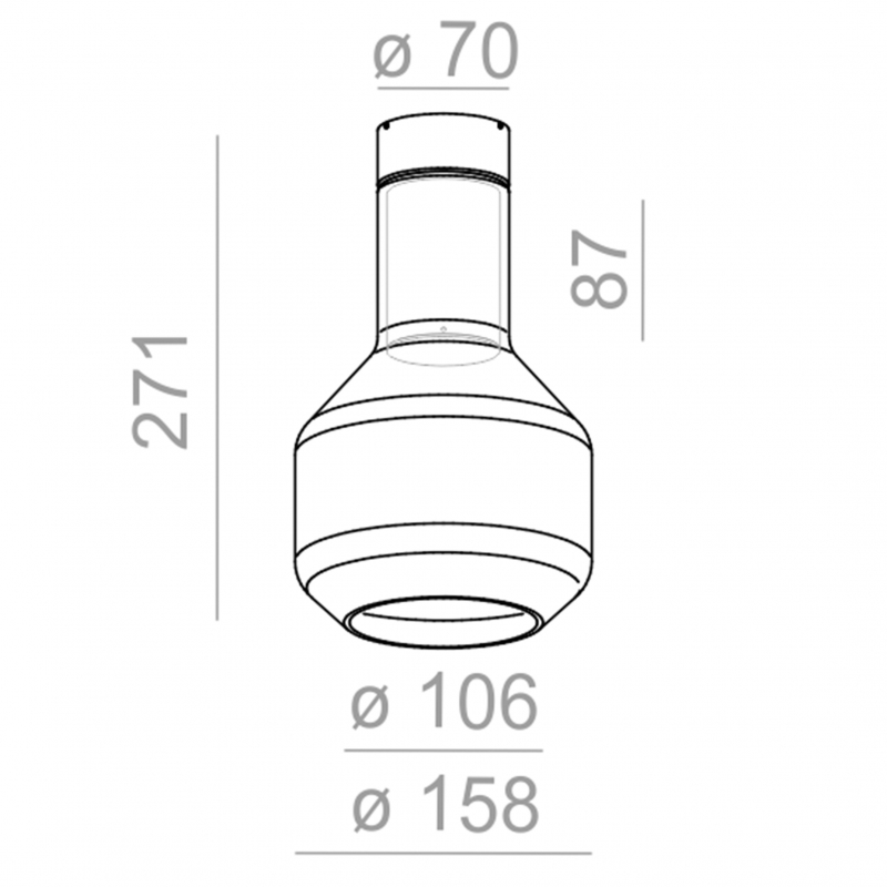 Lampa sufitowa  MODERN GLASS Barrel SP E27 Phase-Control natynkowy czarny struktura 40448-0000-U8-PH-12