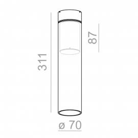 Lampa sufitowa MODERN GLASS Tube TP E27 Phase-Control natynkowy szary 40404-0000-U8-PH-16