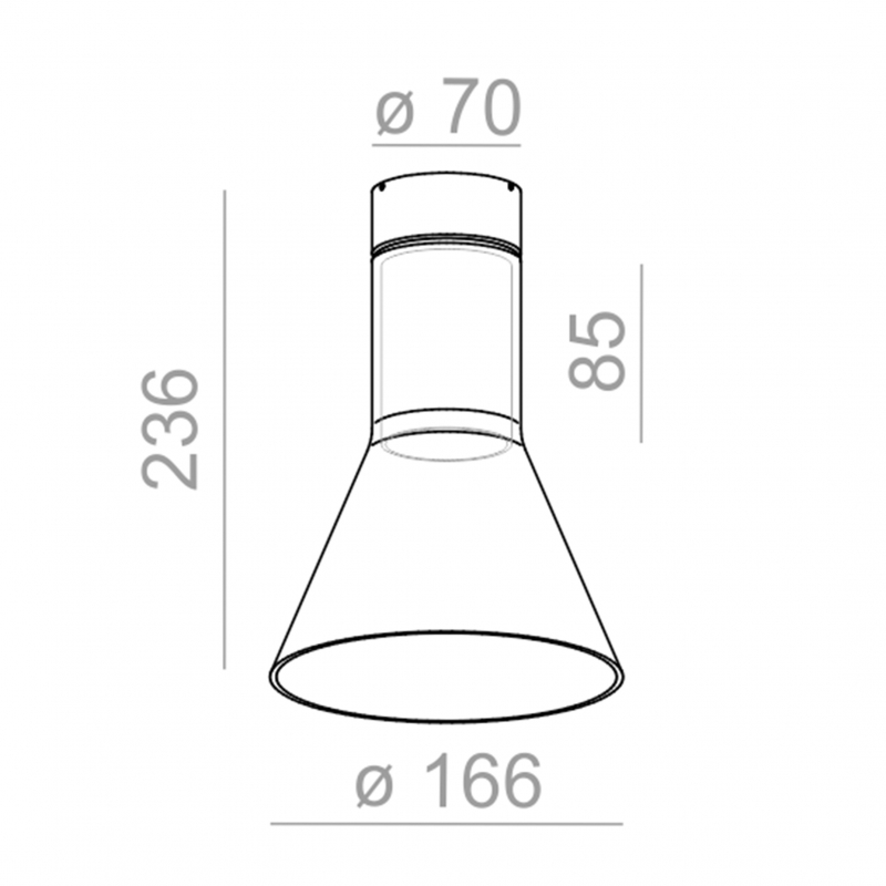 Lampa sufotowa MODERN GLASS Flared SP E27 Phase-Control natynkowy czarny struktura 40447-0000-U8-PH-12