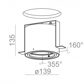 Spot RING 111 trimless 230V Phase-Control wpuszczany czarny struktura 37163-0000-U8-PH-12