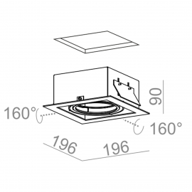 Spot SQUARES 111x1 wpuszczany czarny mat 30511-0000-T8-PH-02