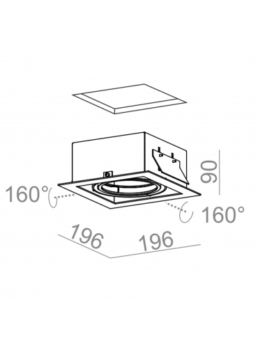 Spot SQUARES 111x1 wpuszczany czarny mat 30511-0000-T8-PH-02