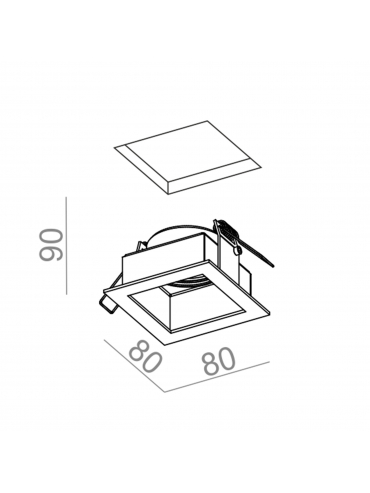 Spot SQUARES 50x1 Phase-Control wpuszczany czarny struktura 36011-0000-T8-PH-12
