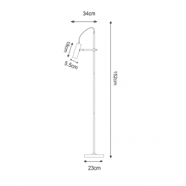 Lampa podłogowa TENSO F18014-GU10-BK