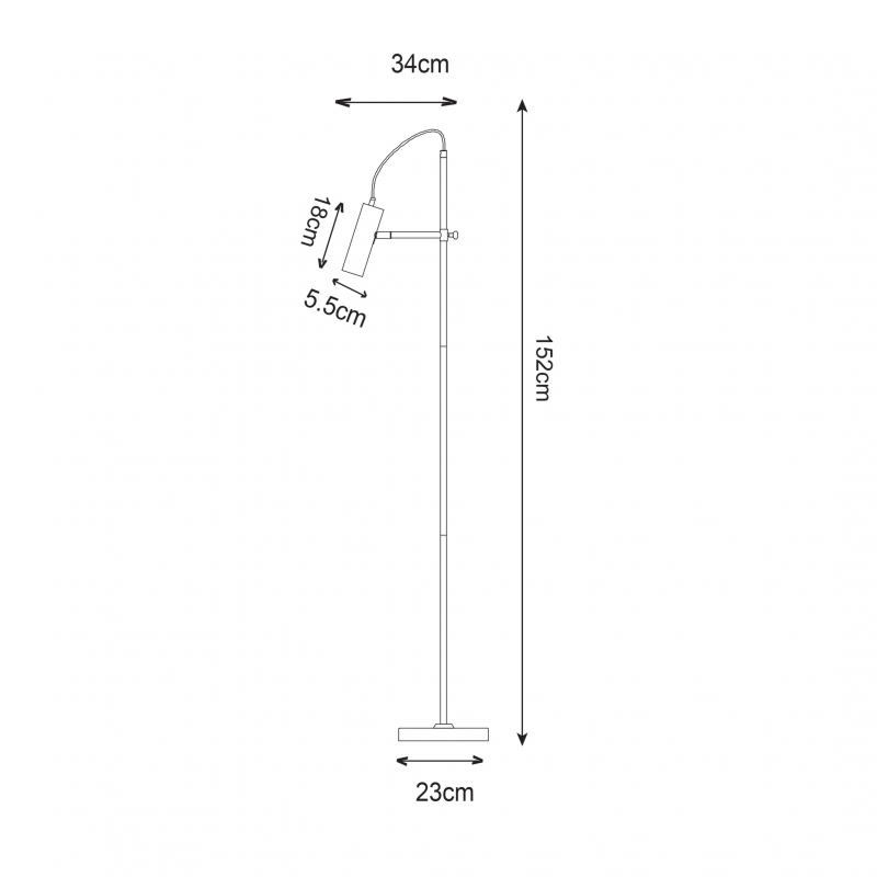 Lampa podłogowa TENSO F18014-GU10-BK