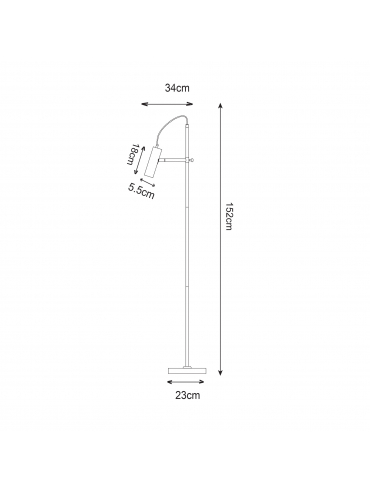Lampa podłogowa TENSO F18014-GU10-BK