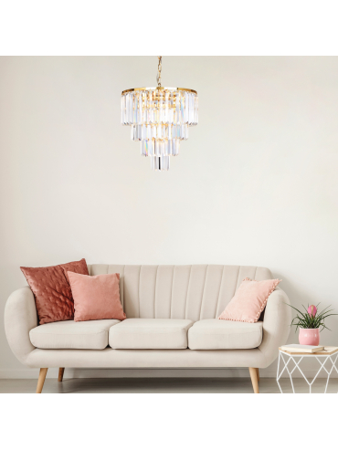 Lampa wisząca AMEDEO 17106/4+1-GLD