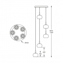 Lampa wisząca CRYSTAL P0076-05M-B5FZ