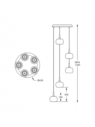 Lampa wisząca CRYSTAL P0076-05M-B5FZ