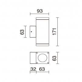 Lampa elewacyjna CUB 555D-G21X1A-02