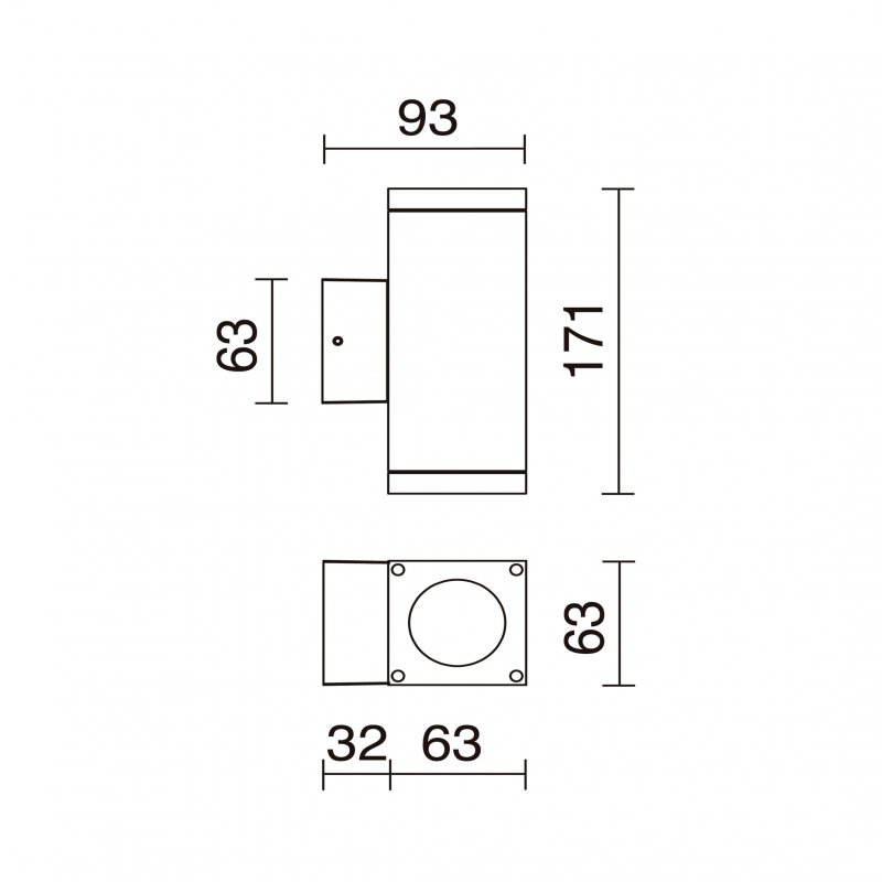 Lampa elewacyjna CUB 555D-G21X1A-02
