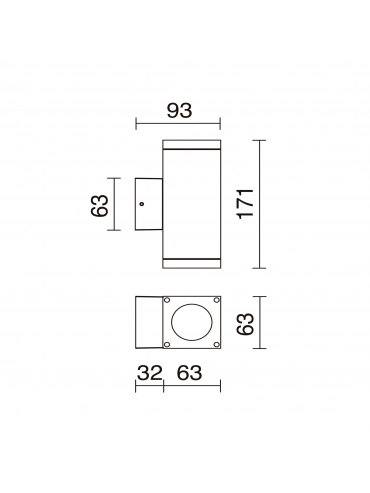 Lampa elewacyjna CUB 555D-G21X1A-02