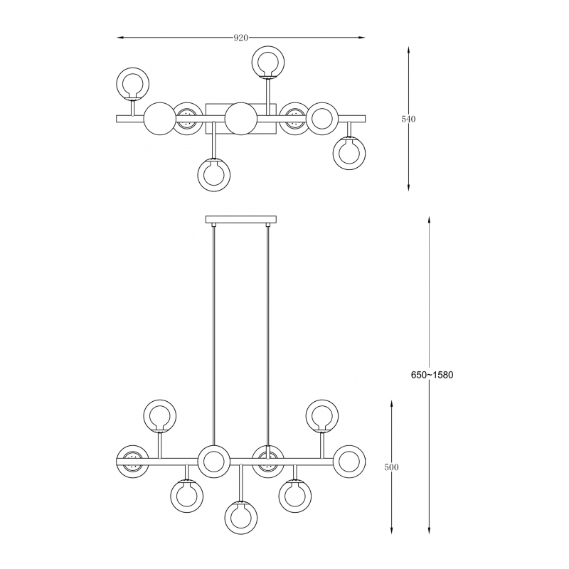 Lampa wisząca RIANO P0454-09B-SDGF