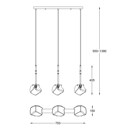 Lampa wisząca ROCK P0488-03K-SEAC