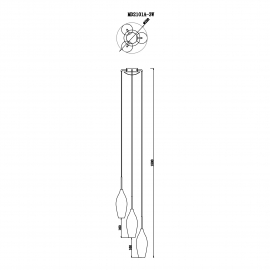 Lampa wisząca CHAMPAGNE  MD2101A-3S