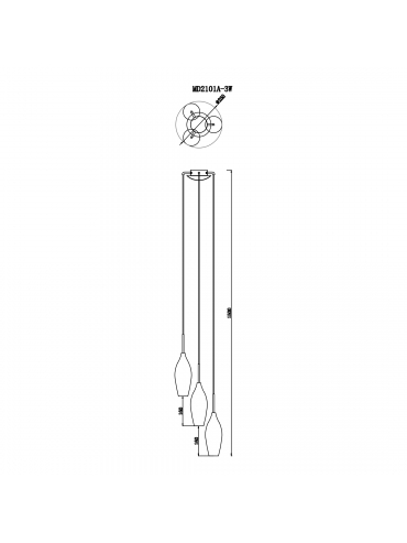 Lampa wisząca CHAMPAGNE  MD2101A-3S