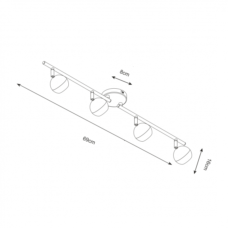 Lampa sufitowa GASTER GU16016-4TU2-WH