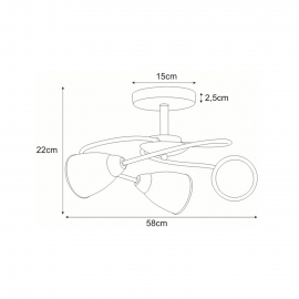 Lampa sufitowa PLATO K-JSL-6059/3 AB