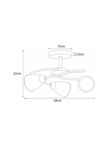 Lampa sufitowa PLATO K-JSL-6059/3 AB