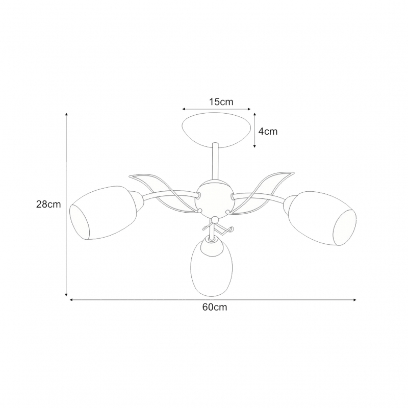 Lampa sufitowa XENA K-JSL-6093/3