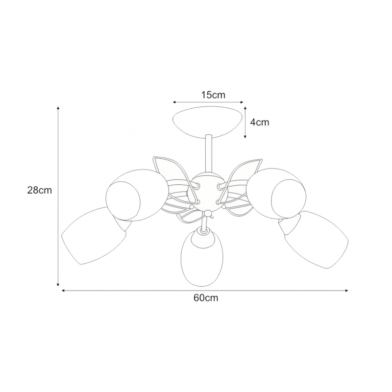 Lampa sufitowa XENA K-JSL-6093/5