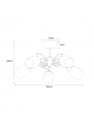 Lampa sufitowa XENA K-JSL-6093/5