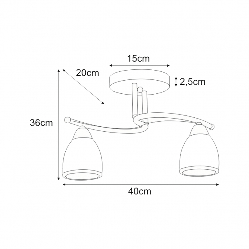 Lampa sufitowa SAMIRA K-JSL-8090/2 CHR