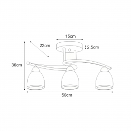 Lampa sufitowa SAMIRA K-JSL-8090/3 CHR