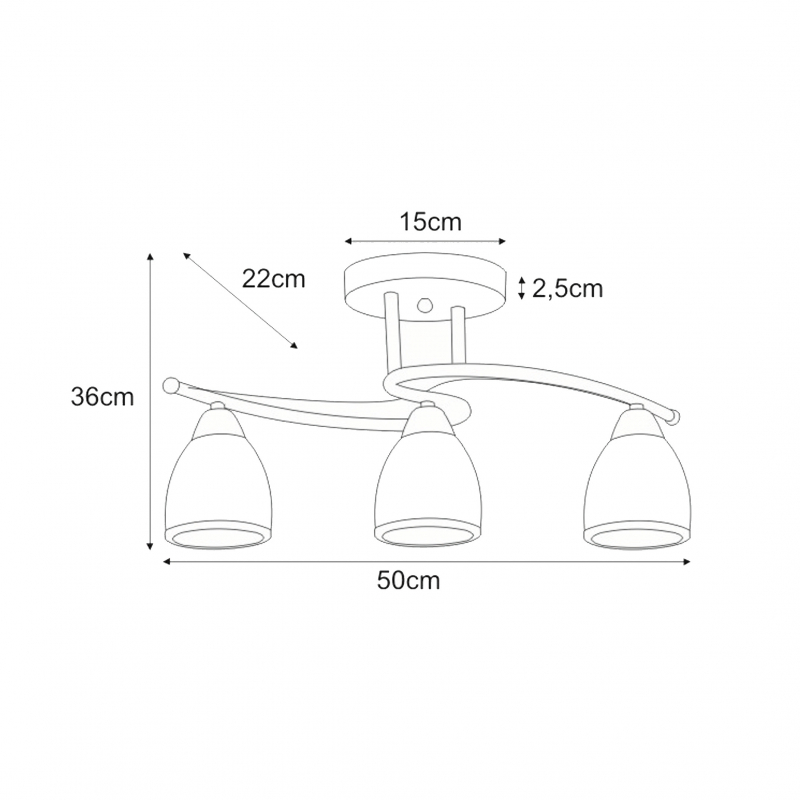 Lampa sufitowa SAMIRA K-JSL-8090/3 CHR
