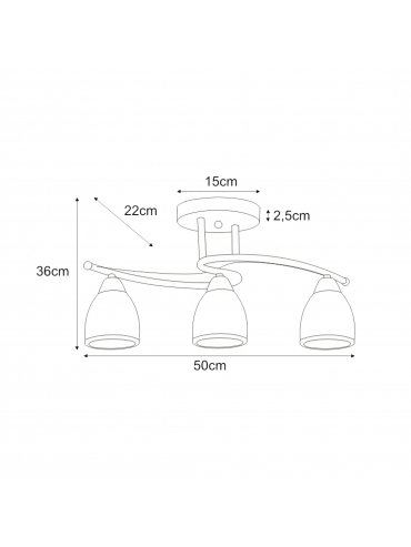 Lampa sufitowa SAMIRA K-JSL-8090/3 CHR
