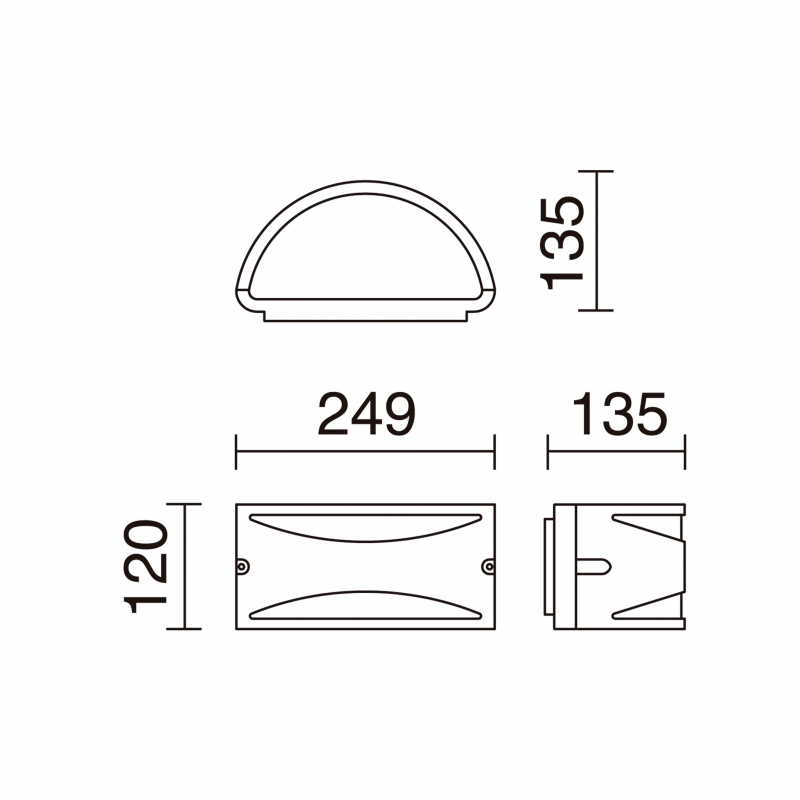 Lampa elewacyjna CICLON UP-DOWN 051B-G05X1A-04
