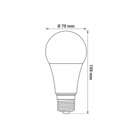 Żarówka LED ORO-ATOS-E27-A70-19W-DW, 4000K.
