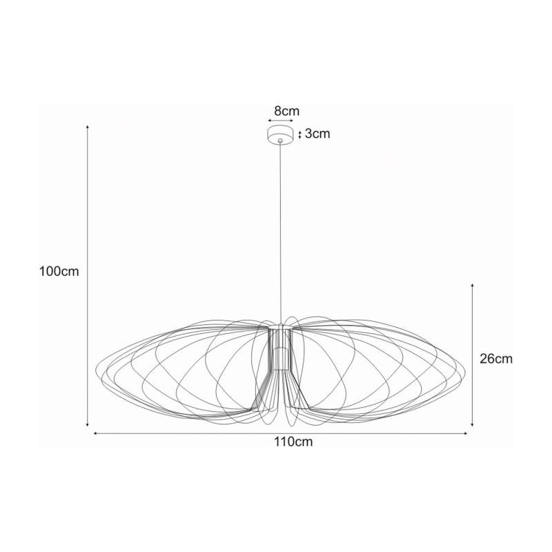 Lampa wisząca TIZI K-3408 CZARNY