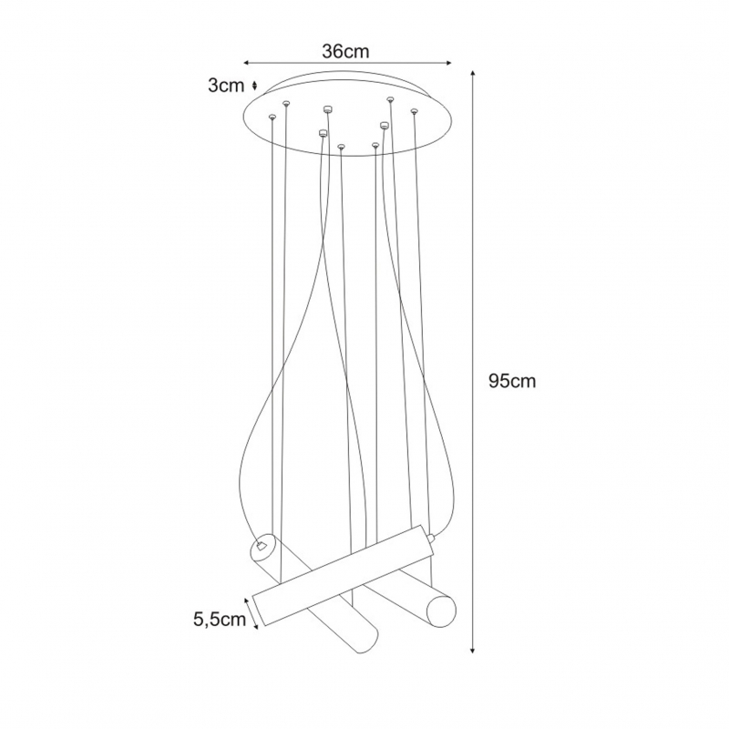 Lampa wisząca MILE BLACK K-4401
