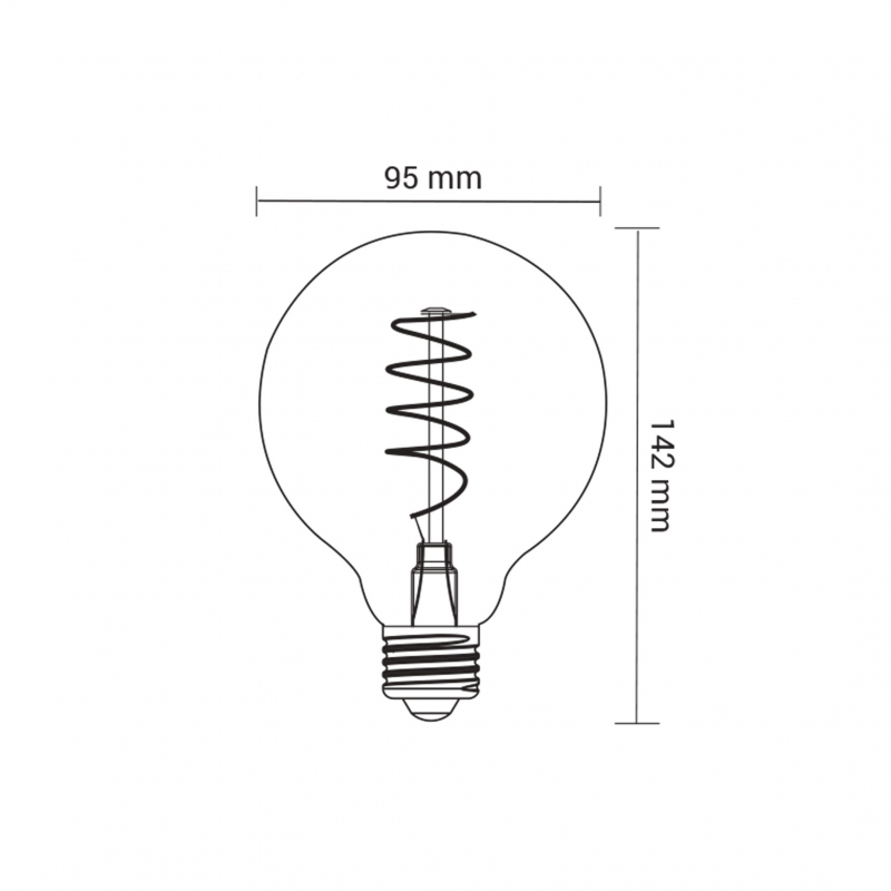 Żarówka ORO-E27-G95-FL-GOLDIE-4W-WW