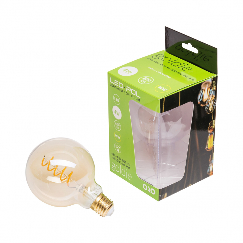 Żarówka ORO-E27-G95-FL-GOLDIE-4W-WW