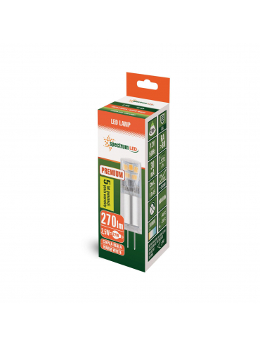 Żarówka LED G4 2,5W 12V PREMIUM, 3000K WOJ+14430
